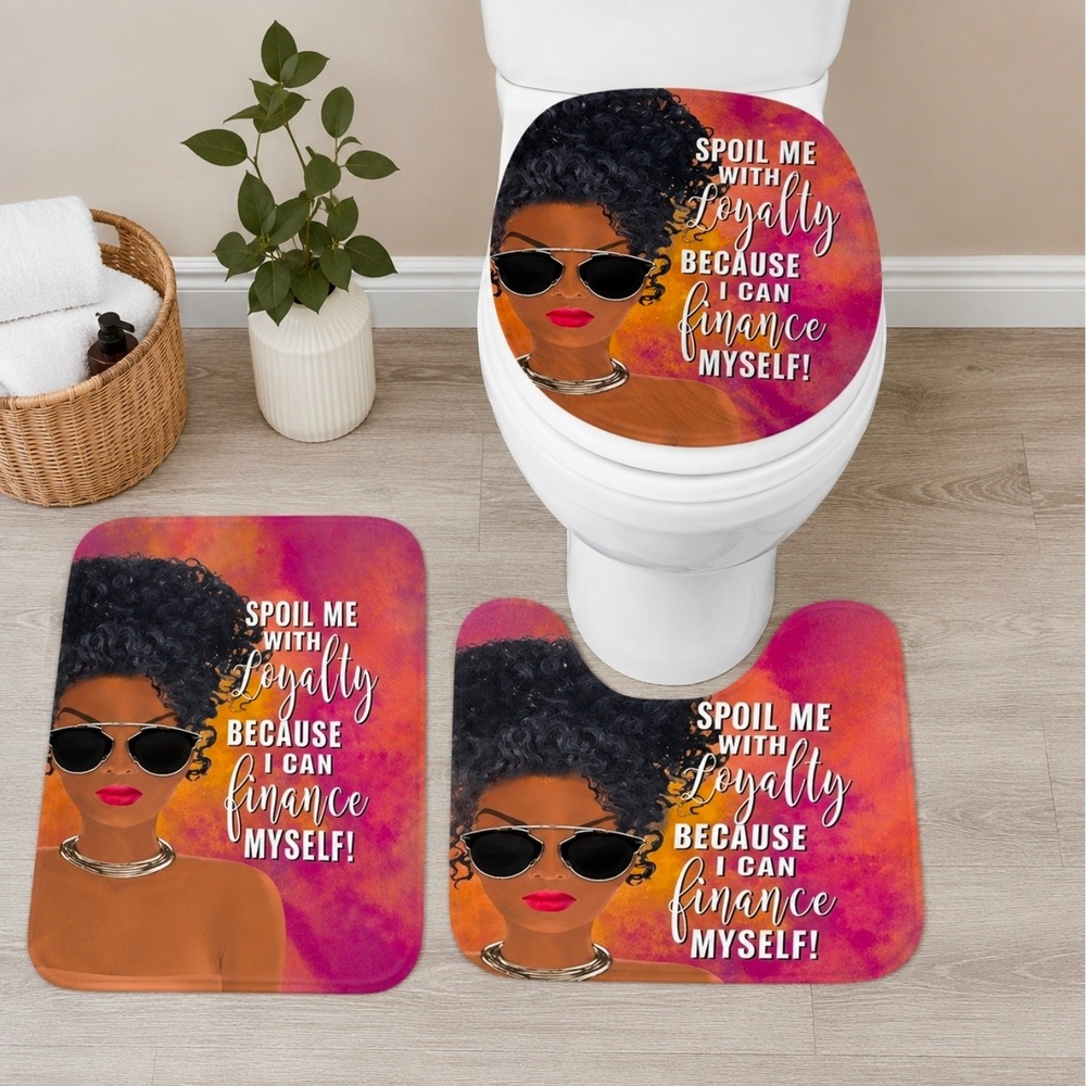 Bathroom Rug Set Women OS Multicolor NEW Spoil Me With Loyalty 3 Piece Decor
